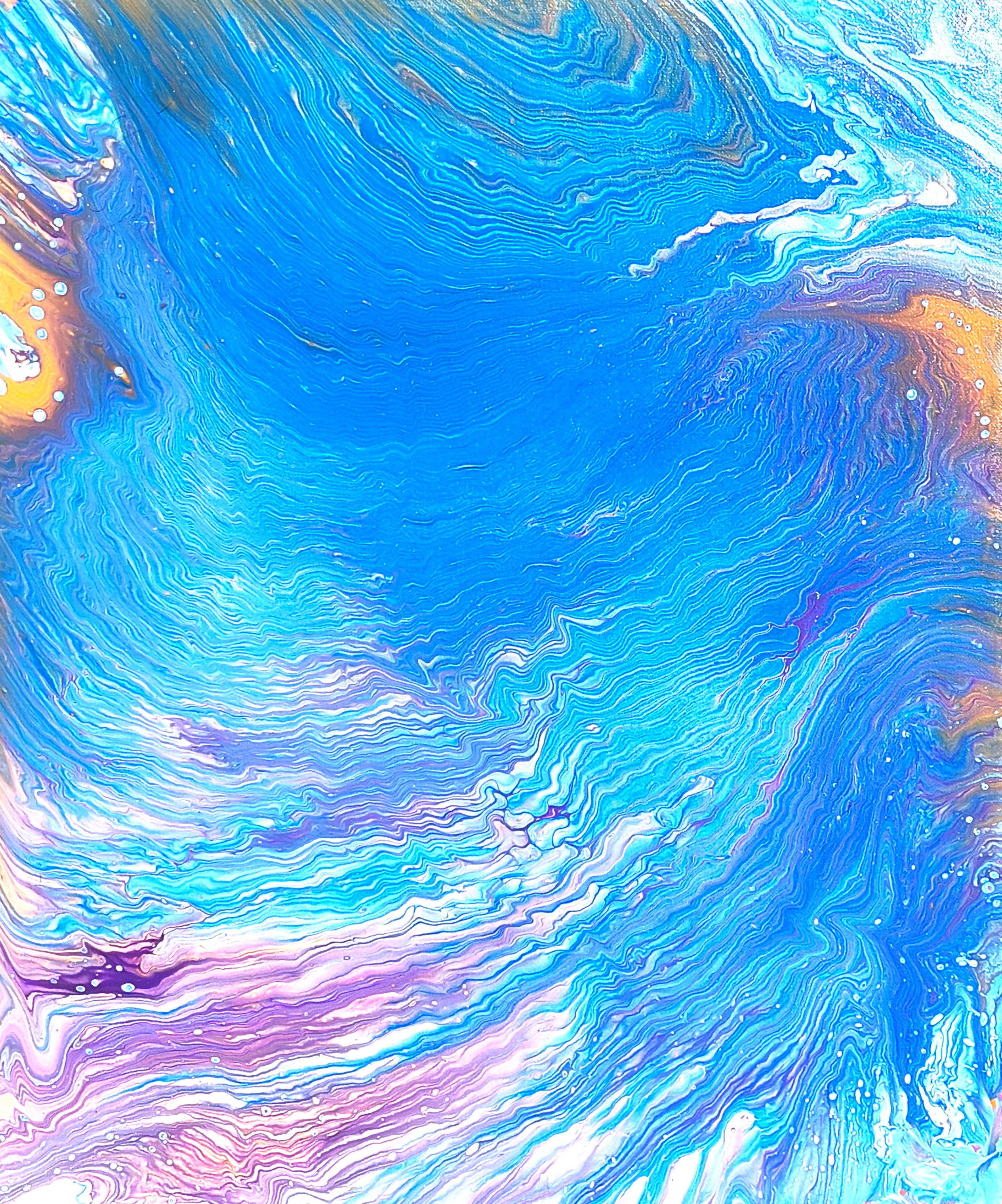 Cerulean Swirl - Acrylic painting by Chris Broussard